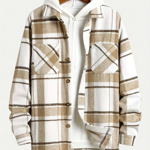 Camisa de Moda con Cuello Engrosado para Hombre