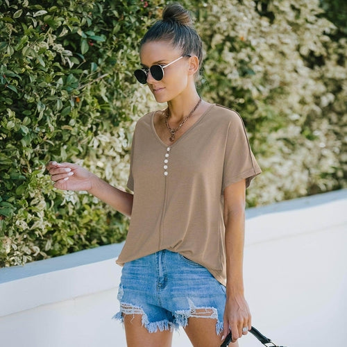Women's V-Neck Short Sleeve Top