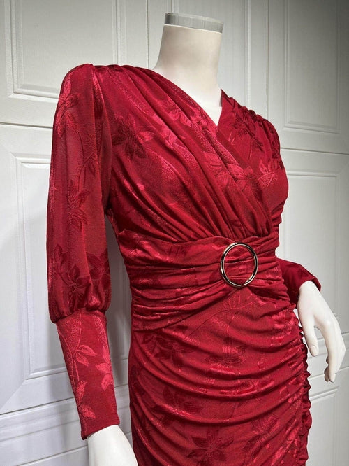 Vestido Urbano de Moda con Escote en V para Mujer