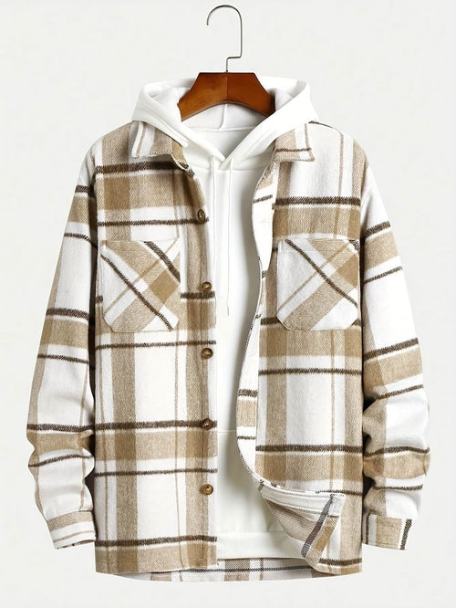 Camisa de Moda con Cuello Engrosado para Hombre