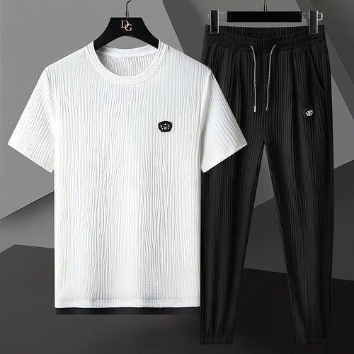 Conjunto Deportivo de Manga Corta y Pantalón de Secado Rápido para Hombre
