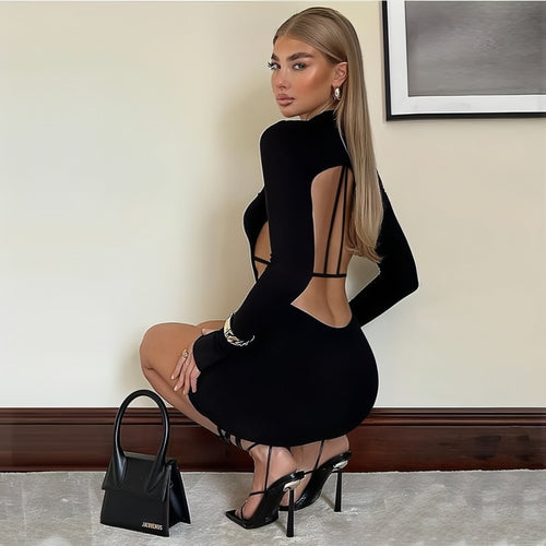 Vestido Tubo de Moda con Abertura Midriff para Mujer