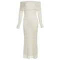 Edición 25 – Elegante Vestido Maxi de Encaje con Hombros Descubiertos (Estilo Socialité)