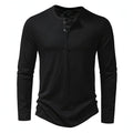 Camiseta de Manga Larga con Cuello Henry para Hombre