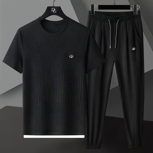 Conjunto Deportivo de Manga Corta y Pantalón de Secado Rápido para Hombre