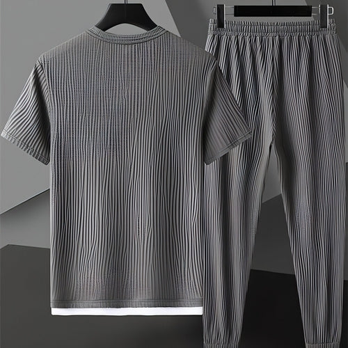 Conjunto Deportivo de Manga Corta y Pantalón de Secado Rápido para Hombre