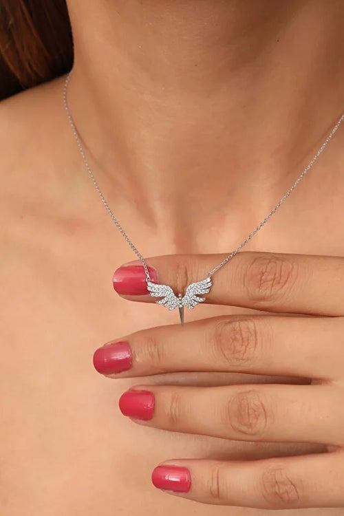 Archange Saint Michel en argent sterling 925 avec pierre blanche pour femme