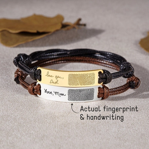 Bracelet Empreinte Digitale Écriture, Bracelet pour Homme