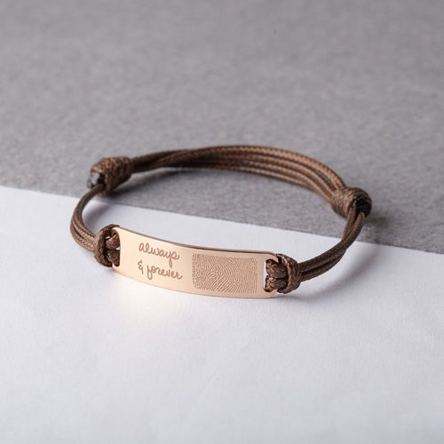 Bracelet Empreinte Digitale Écriture, Bracelet pour Homme