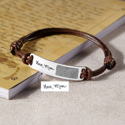 Bracelet Empreinte Digitale Écriture, Bracelet pour Homme