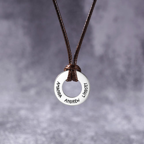 Collier Papa avec Noms d'Enfants, Cadeau Papa Gravé, Collier Personnalisé Homme