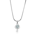 LO4161 - Colgante de Cadena de Latón con Baño de Rodio y Circonita AAA Transparente