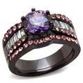 TK2652 - Bague en acier inoxydable marron foncé IP (café IP) avec qualité AAA